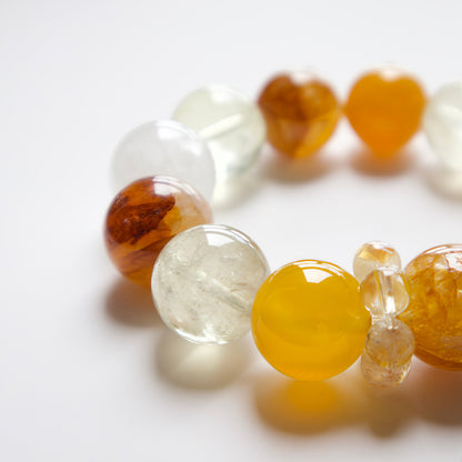 Lemon Quartz & Flower Agate Bracelet – for Joy and Emotional Warmth