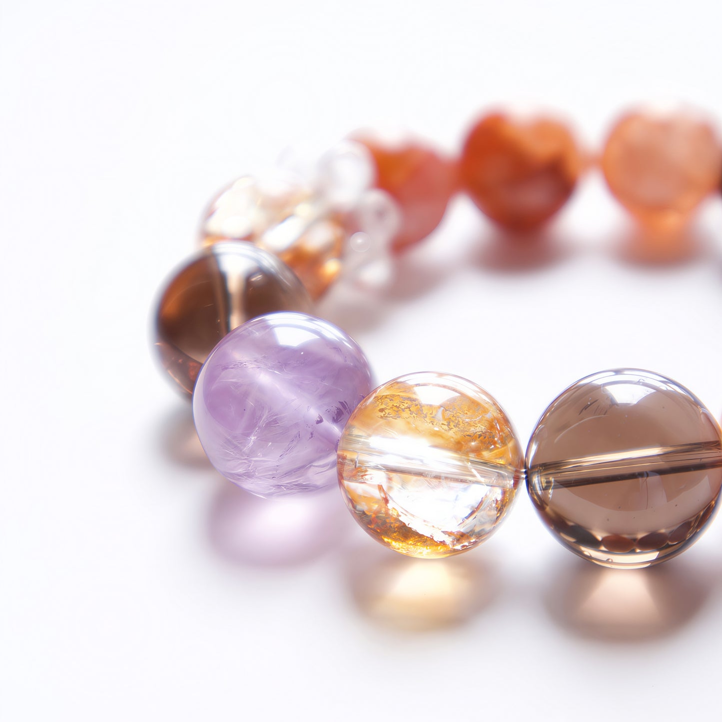 Silver Obsidian & Lavender Quartz Bracelet – for Strength and Balance