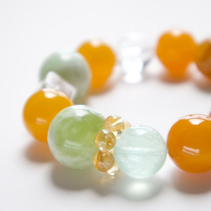 Yellow Agate & Green Fluorite Bracelet – for Wealth and Positive Energy