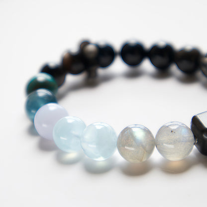 Flash Quartz & Blue Tiger’s Eye Bracelet – Natural Crystal Jewelry for Focus and Protection