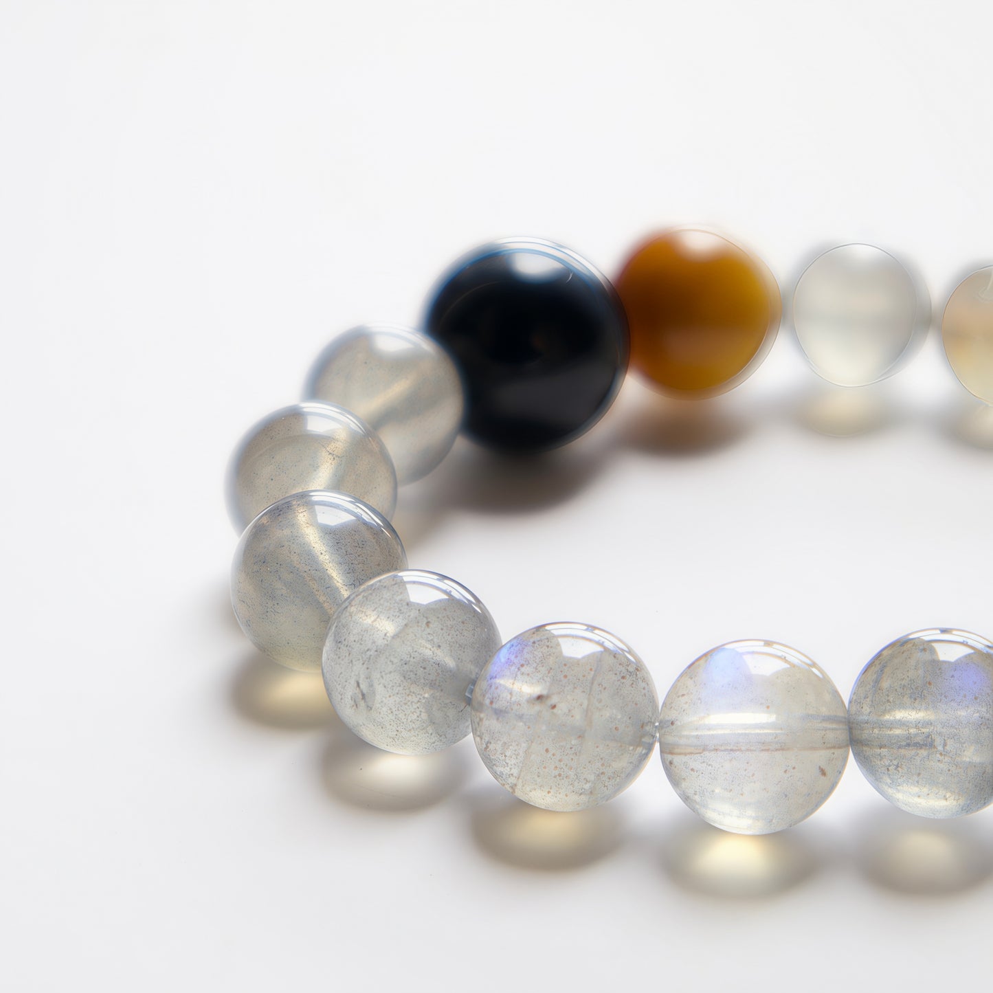 Gray Moonstone & Tiger’s Eye Bracelet – Natural Crystal Jewelry for Intuition and Confidence