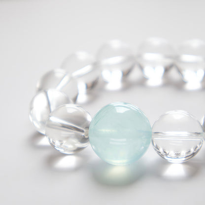 Aquamarine & Clear Quartz Bracelet – Natural Crystal Jewelry for Clarity and Inner Peace