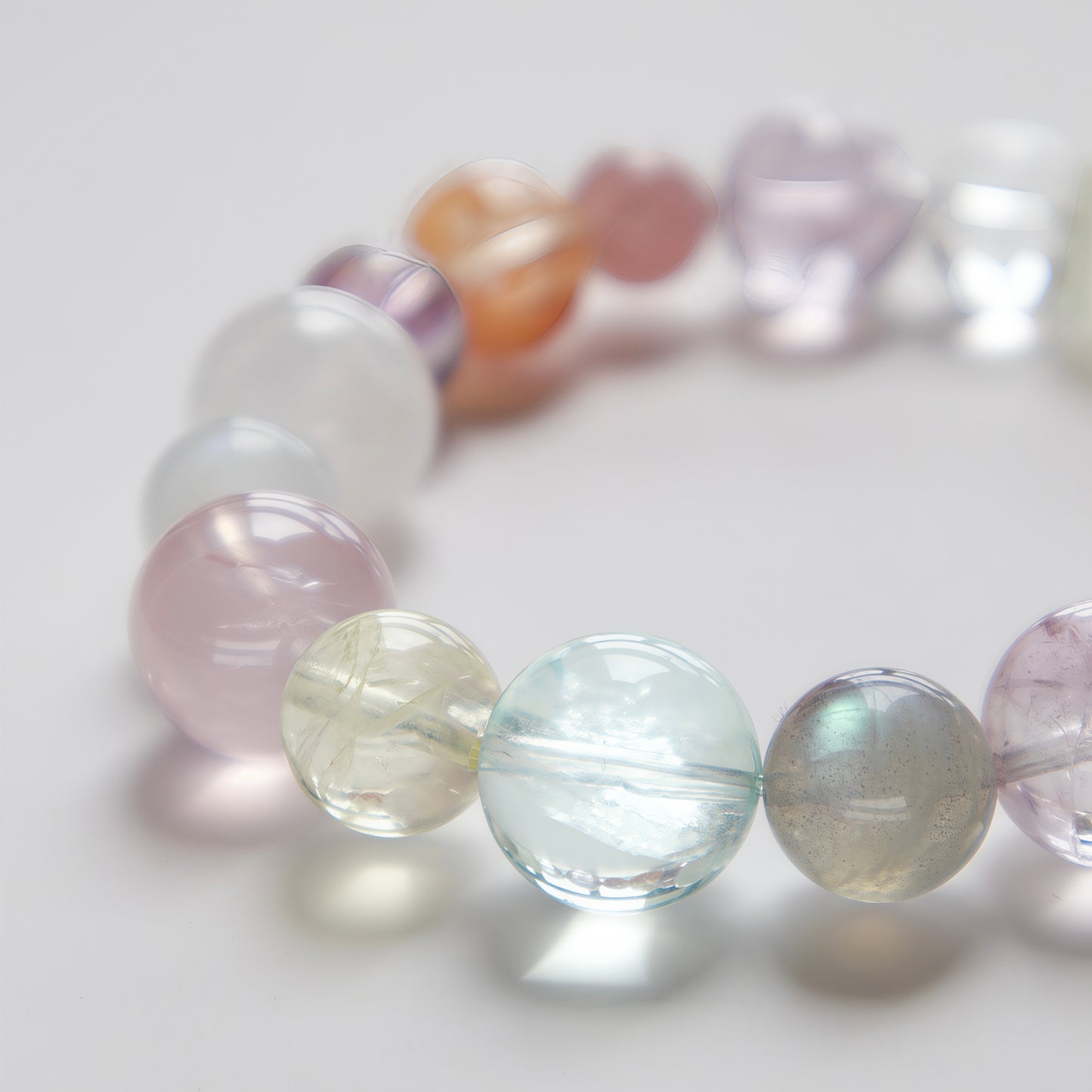 Moonstone, Lemon Quartz & Rose Quartz Bracelet – Natural Crystal Jewelry for Joy and Healing