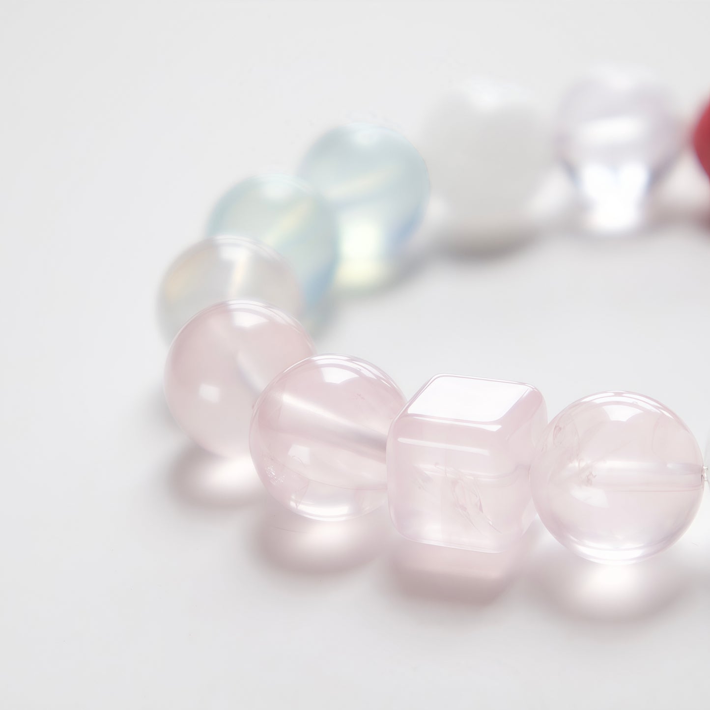 Rose Quartz, Aquamarine & Rhodonite Bracelet – Natural Crystal Jewelry for Love and Growth