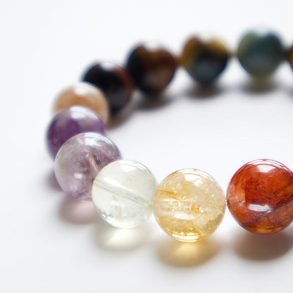 Tiger’s Eye & Black Gold Super Seven Bracelet – Natural Crystal Jewelry for Power and Protection