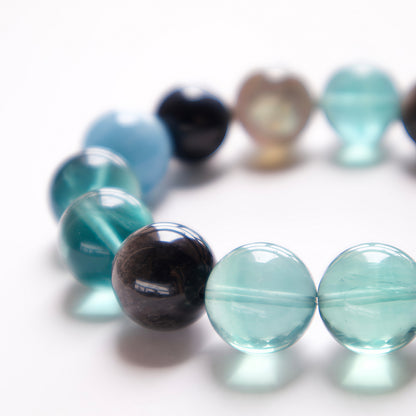 Blue Tiger’s Eye & Fluorite Bracelet – Natural Crystal Jewelry for Clarity and Balance