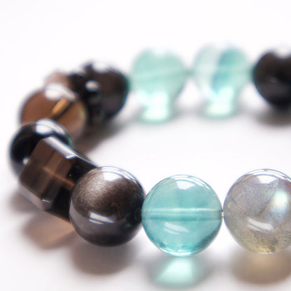 Blue Tiger’s Eye & Fluorite Bracelet – Natural Crystal Jewelry for Clarity and Balance