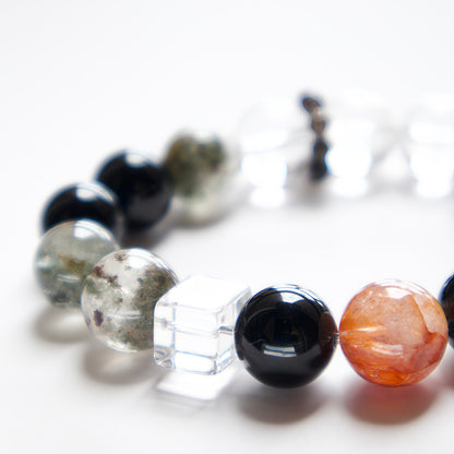 Four Seasons Phantom & Black Obsidian Bracelet – Crystal Jewelry for Clarity & Strength