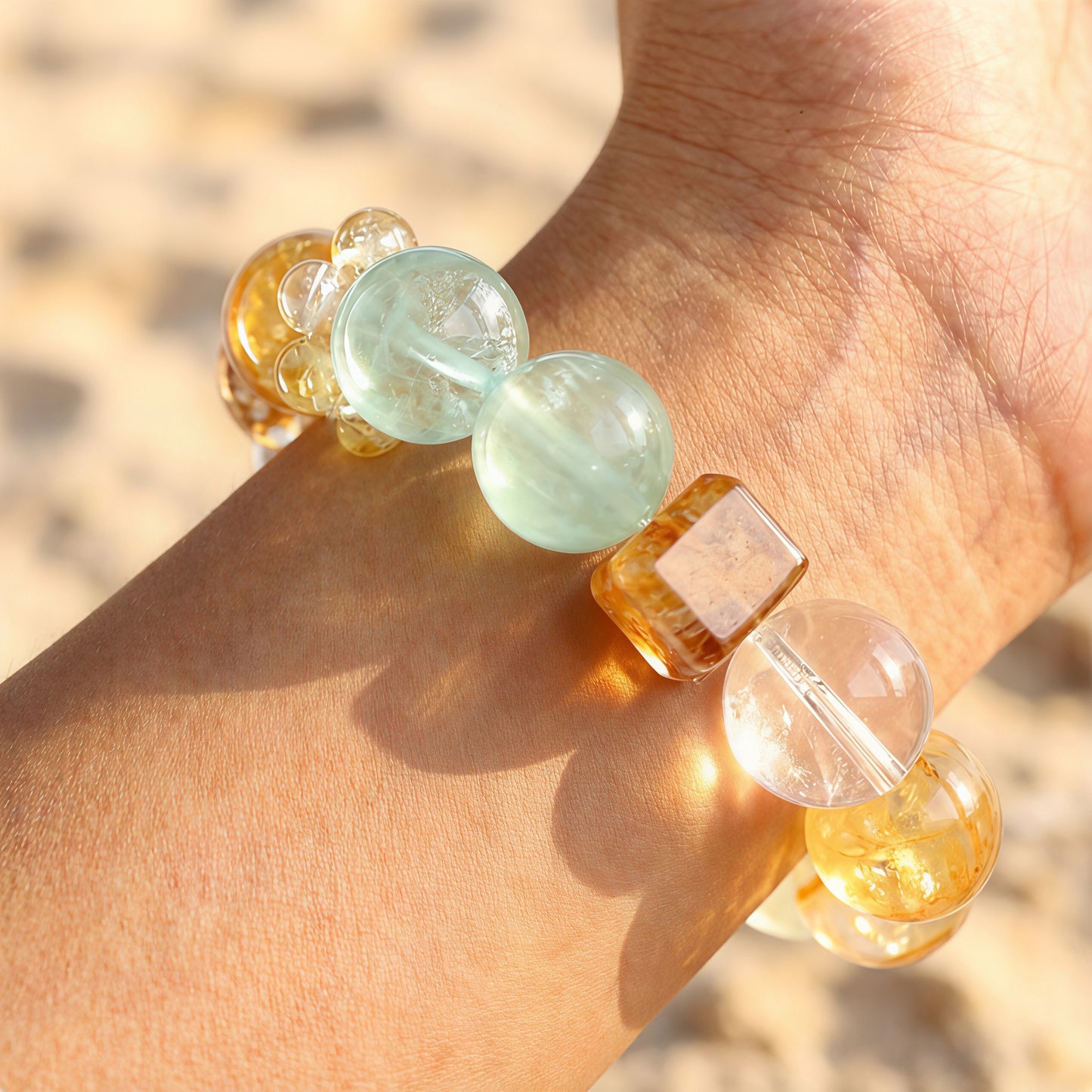 Green Fluorite & Citrine Bracelet – for Clarity and Positive Energy