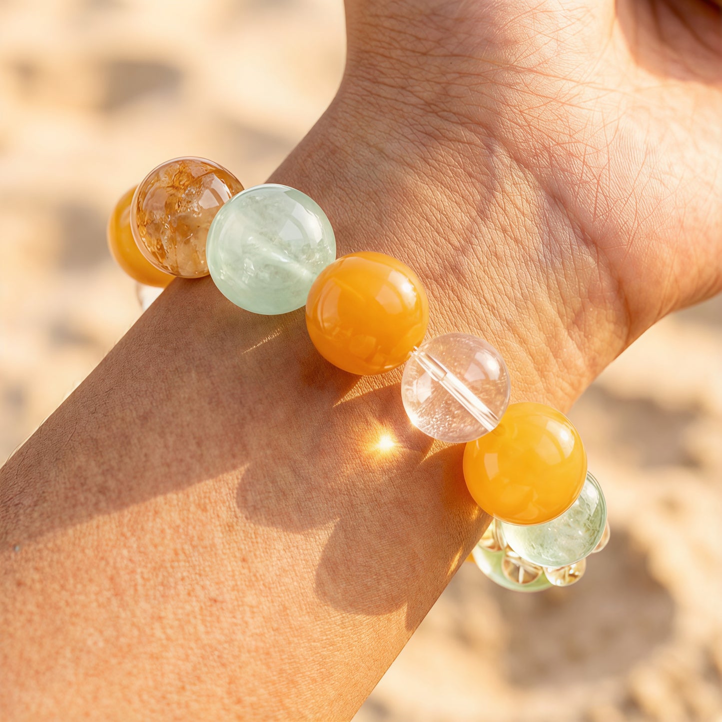 Yellow Agate & Green Fluorite Bracelet – for Wealth and Positive Energy