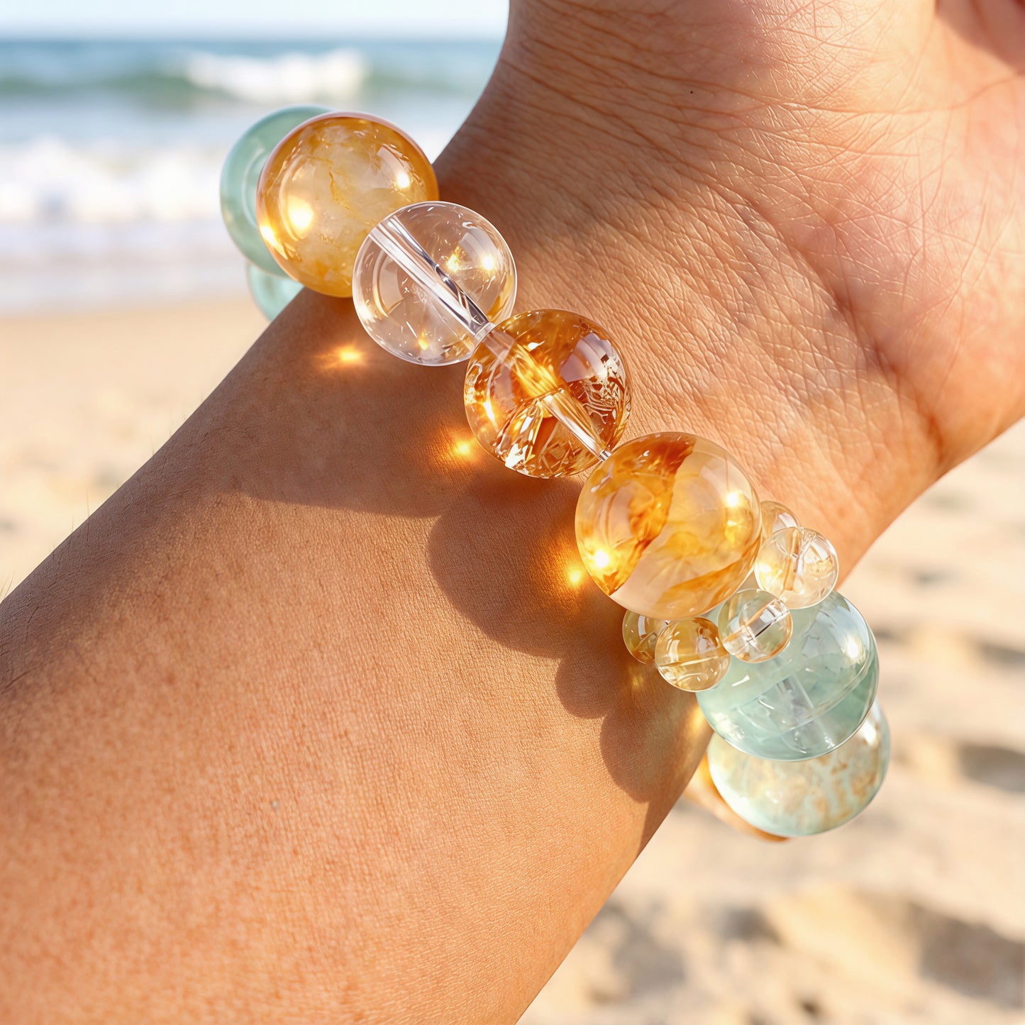 Green Fluorite & Citrine Bracelet – for Clarity and Positive Energy