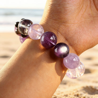 Uruguay Amethyst & Lepidolite Bracelet – for Peace and Emotional Healing