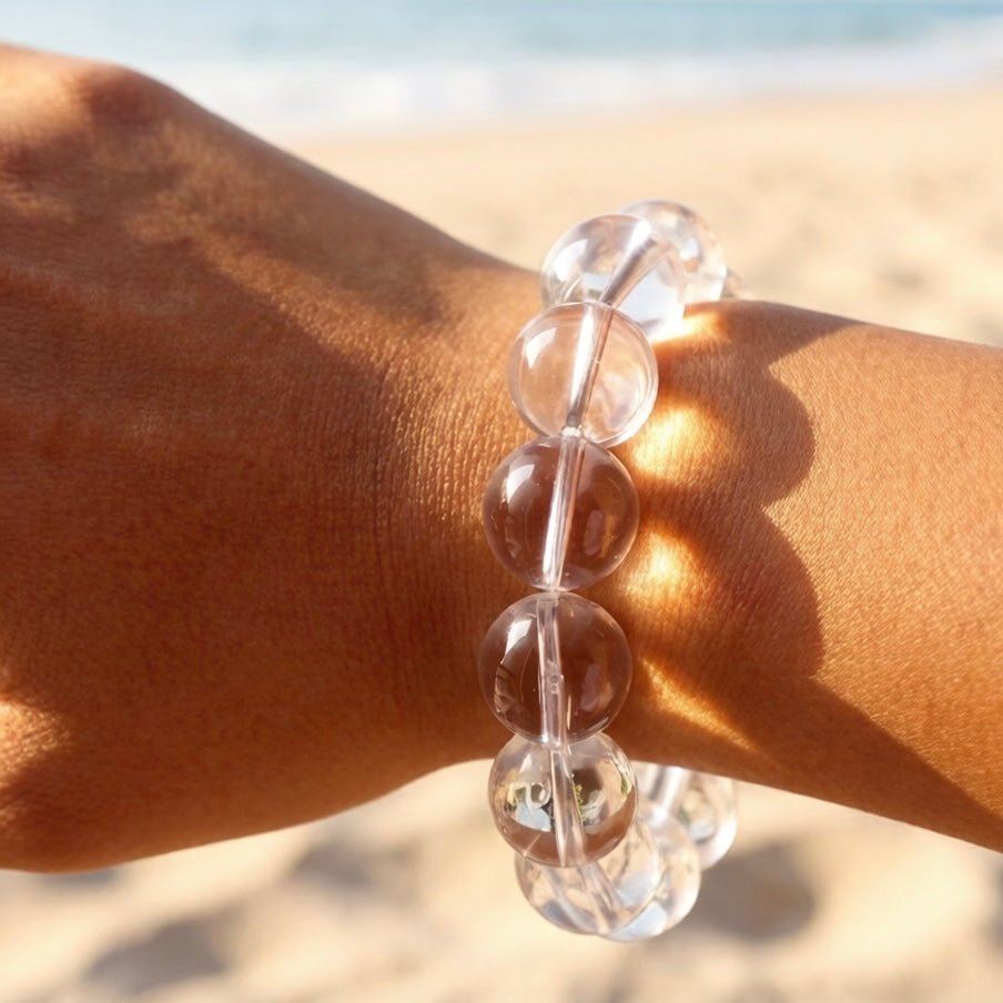 Aquamarine & Clear Quartz Bracelet – Natural Crystal Jewelry for Clarity and Inner Peace