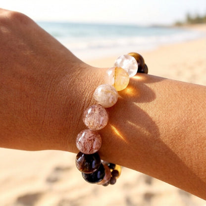 Tiger’s Eye & Kyanite Bracelet – Natural Crystal Jewelry for Confidence and Focus
