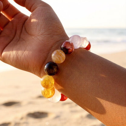 Yellow Dragon Vein & Agate Bracelet – Natural Crystal Jewelry for Joy and Vitality