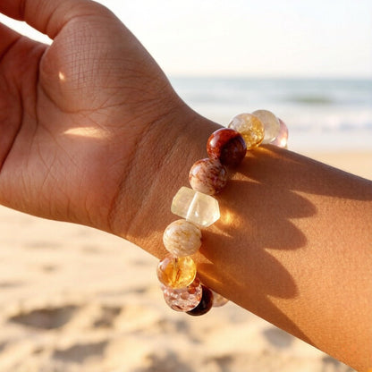 Tiger’s Eye & Black Gold Super Seven Bracelet – Natural Crystal Jewelry for Power and Protection