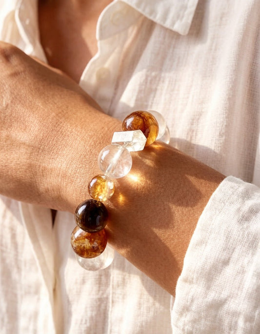 Tiger’s Eye & Citrine Bracelet – Natural Crystal Jewelry for Confidence and Abundance