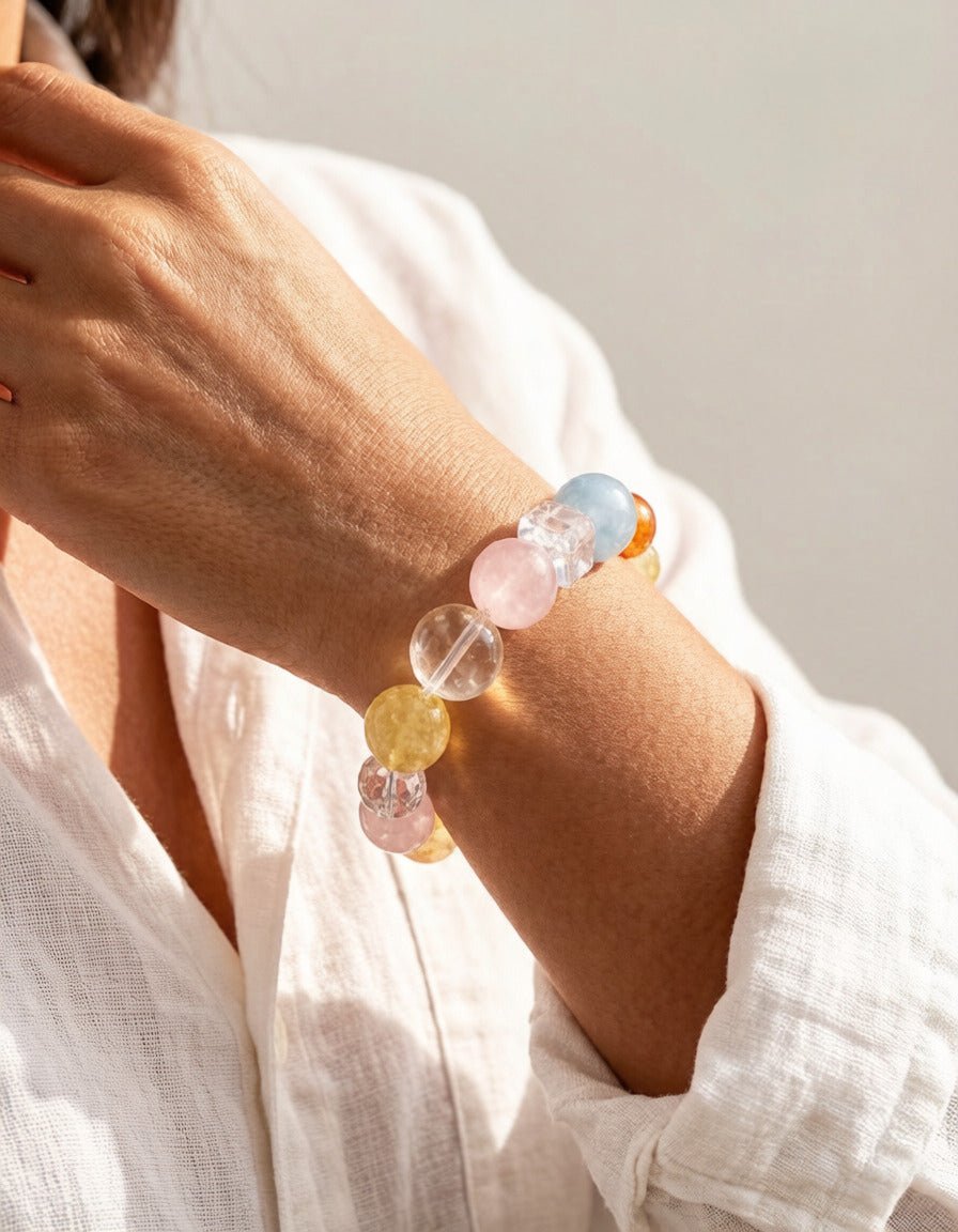 Multi-Stone Healing Bracelet – Chakra Balancing and Positive Energy