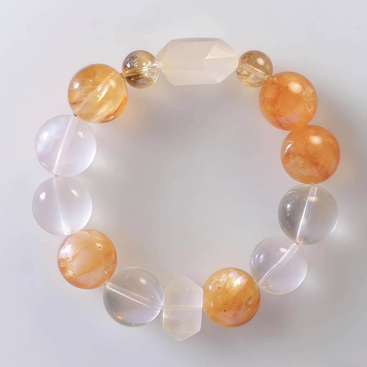 Citrine & Clear Quartz Bracelet – Abundance, Clarity & Manifestation