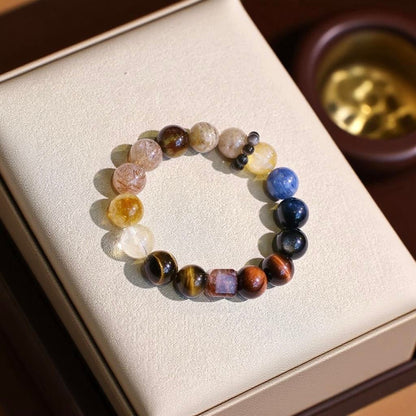 Tiger’s Eye and Kyanite natural crystal bracelet for confidence and focus