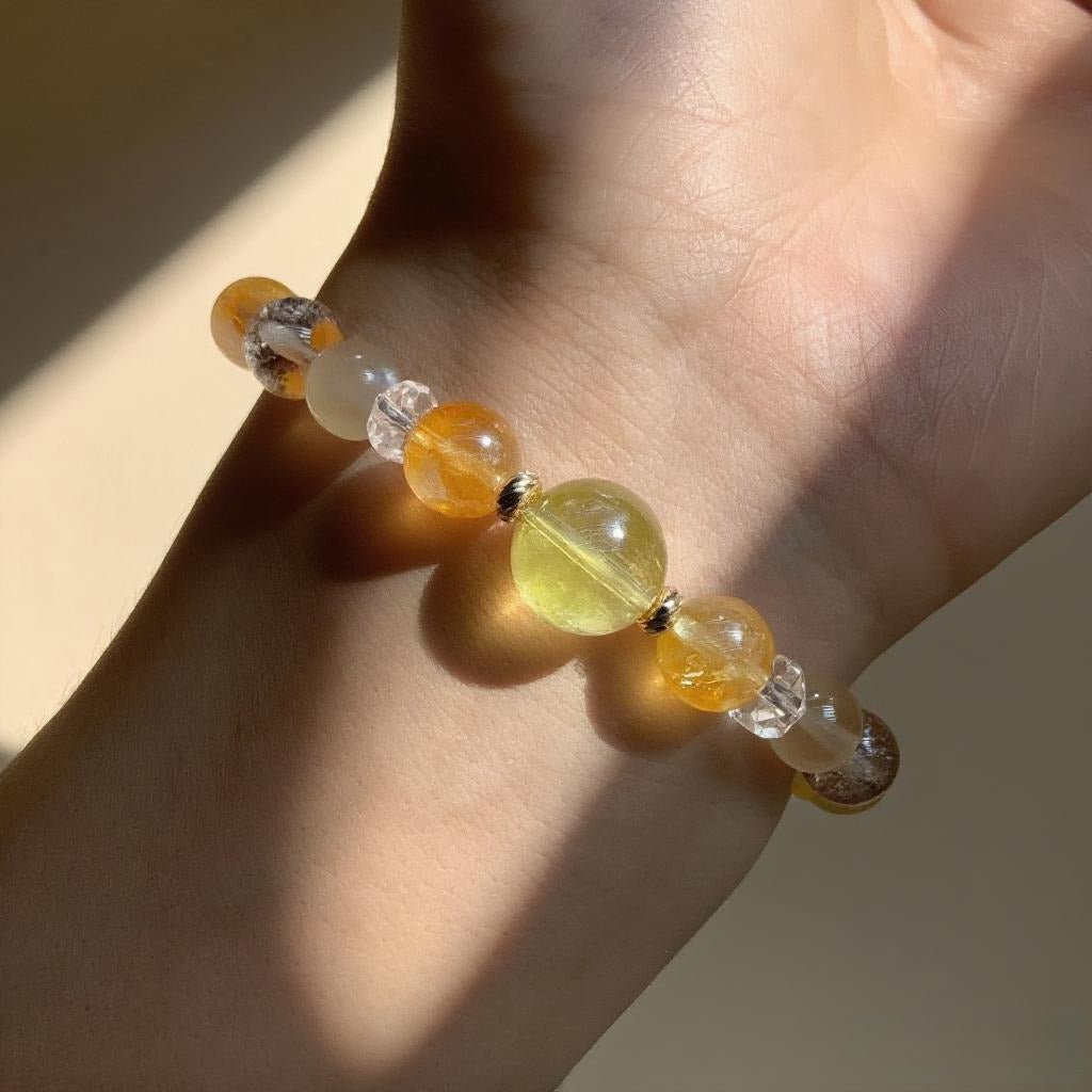 Yellow Tiger’s Eye & Lemon Quartz Bracelet – Natural Crystal Jewelry for Confidence and Abundance