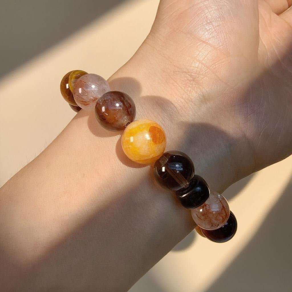 Blood Agate & Citrine Bracelet – Natural Crystal Jewelry for Vitality and Protection