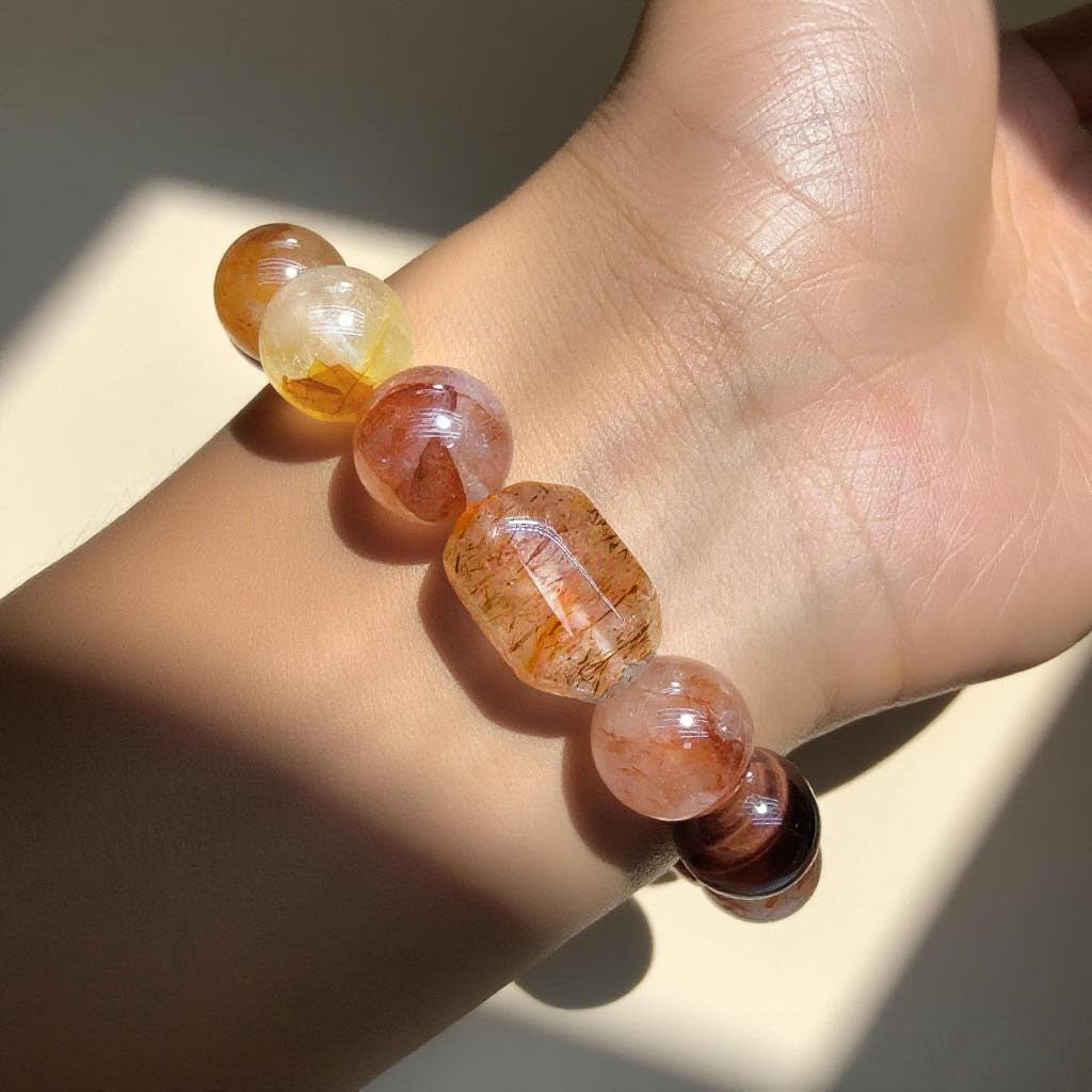 Blood Agate & Citrine Bracelet – Natural Crystal Jewelry for Vitality and Protection