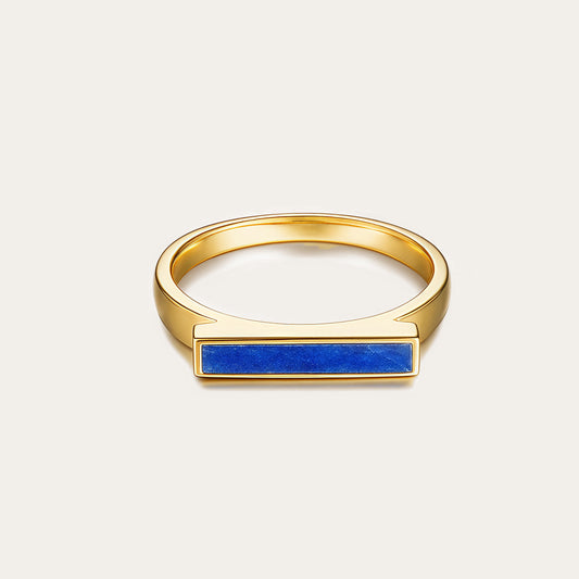 925Silver Lapis Lazuli Ring ins Stackable Rings Exquisite Light Luxury Niche Y2K Versatile High-Quality Silver Ring