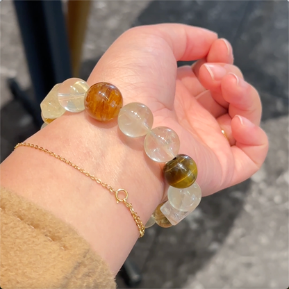 Tiger’s Eye & Citrine Bracelet – Natural Crystal Jewelry for Confidence and Abundance