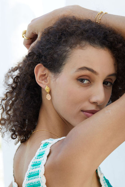 Factory Direct Sales925Silver Powder Crystal Earrings Exquisite Vintage Style Light Luxury French Style Niche Design Earrings Female