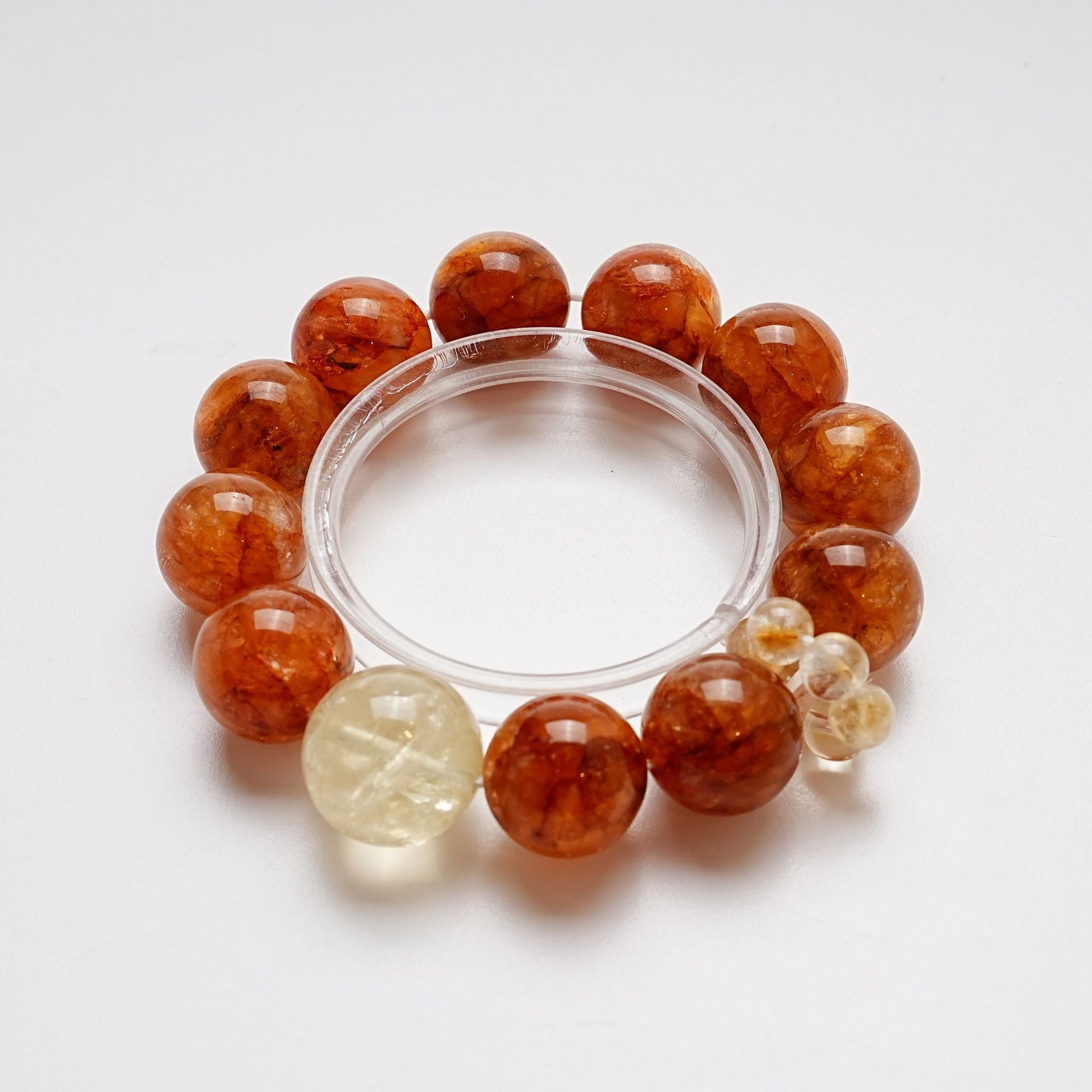 Natural Yellow Gum Flower Crystal Bracelet for Women Versatile Lemon Quartz Yellow Tower Gold Bracelet