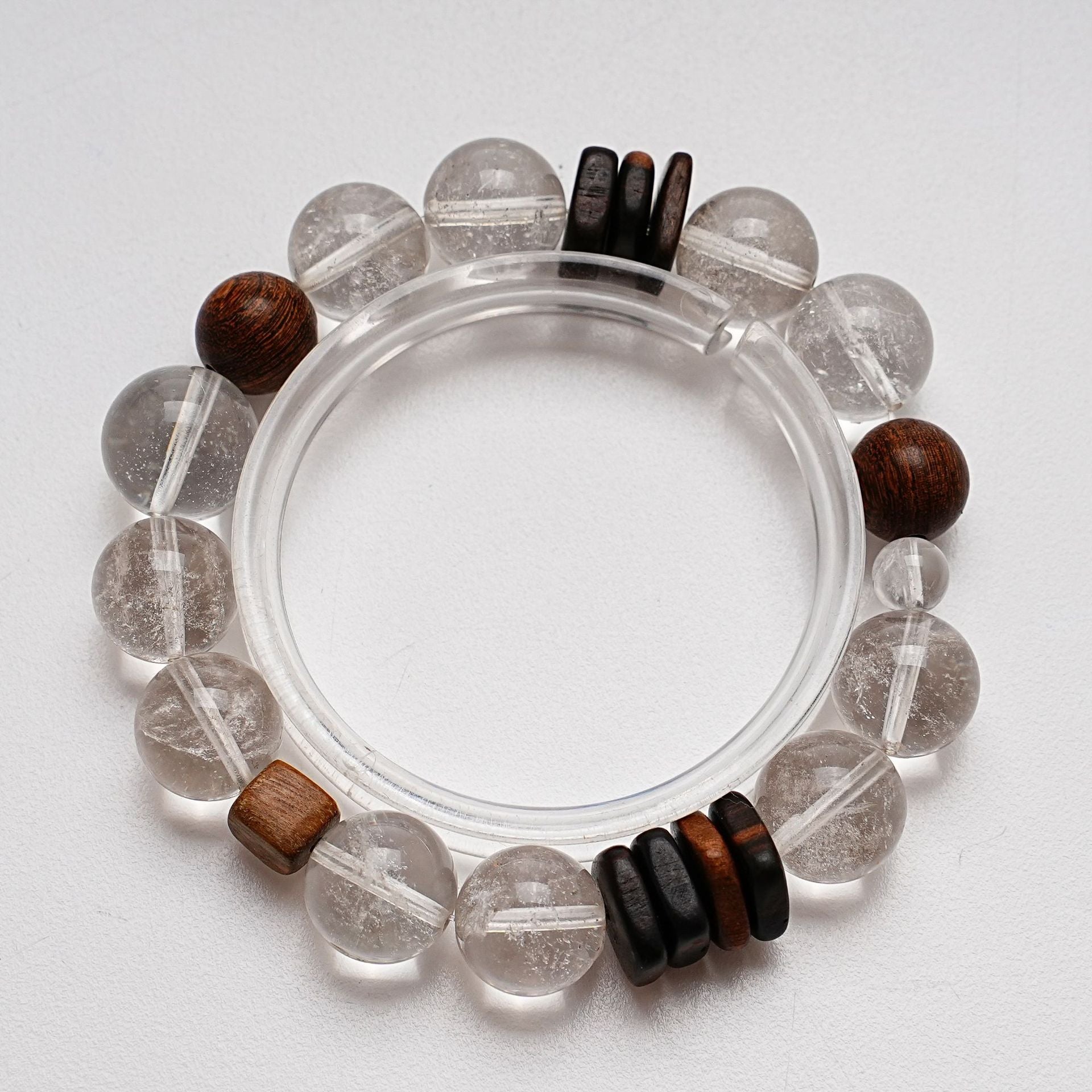 Natural White Crystal Bracelet for Women Fashionable Versatile High-end Single Circle Trendy Bracelet