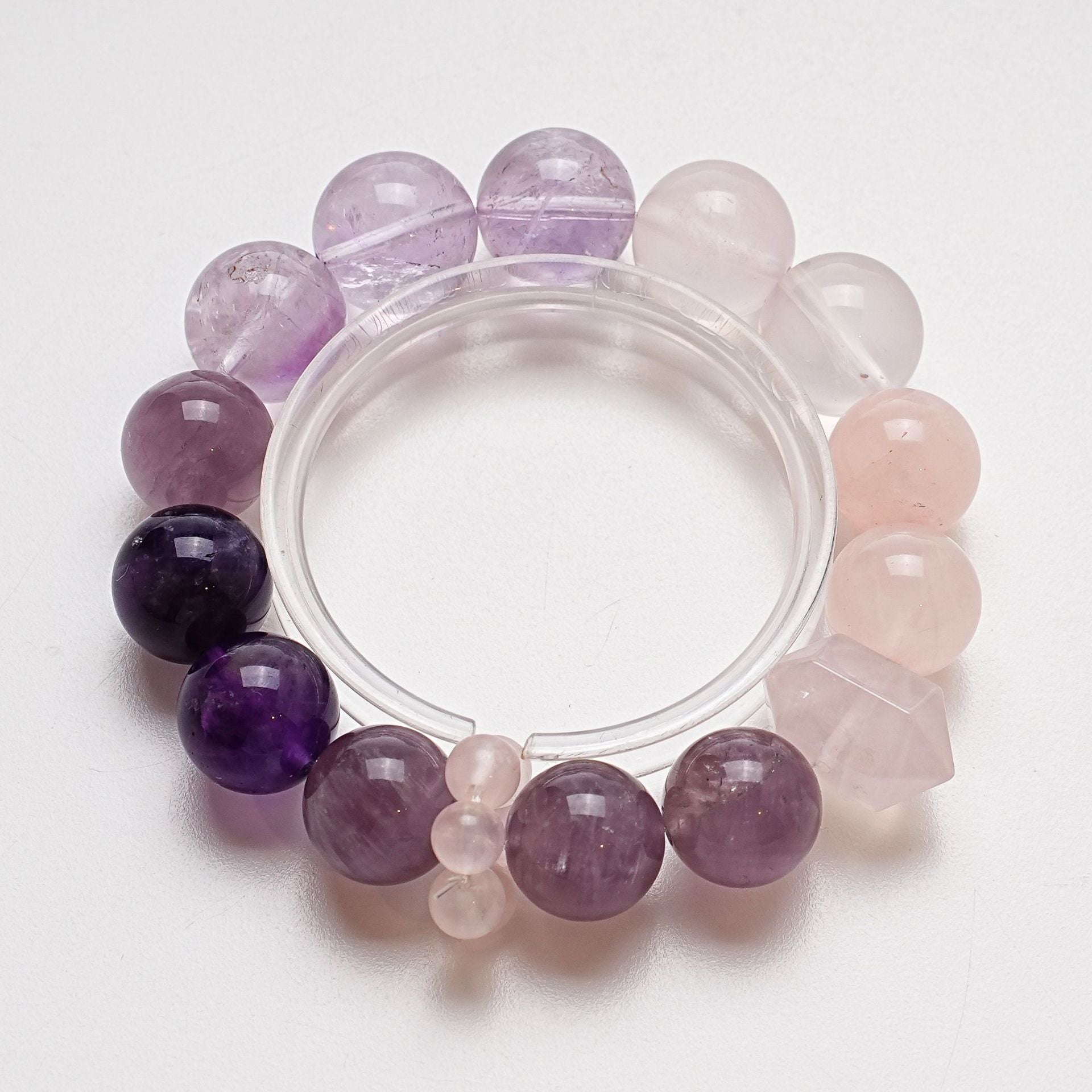 Lavender Amethyst & Ice Orange Quartz Bracelet — Soft Energy and Harmony
