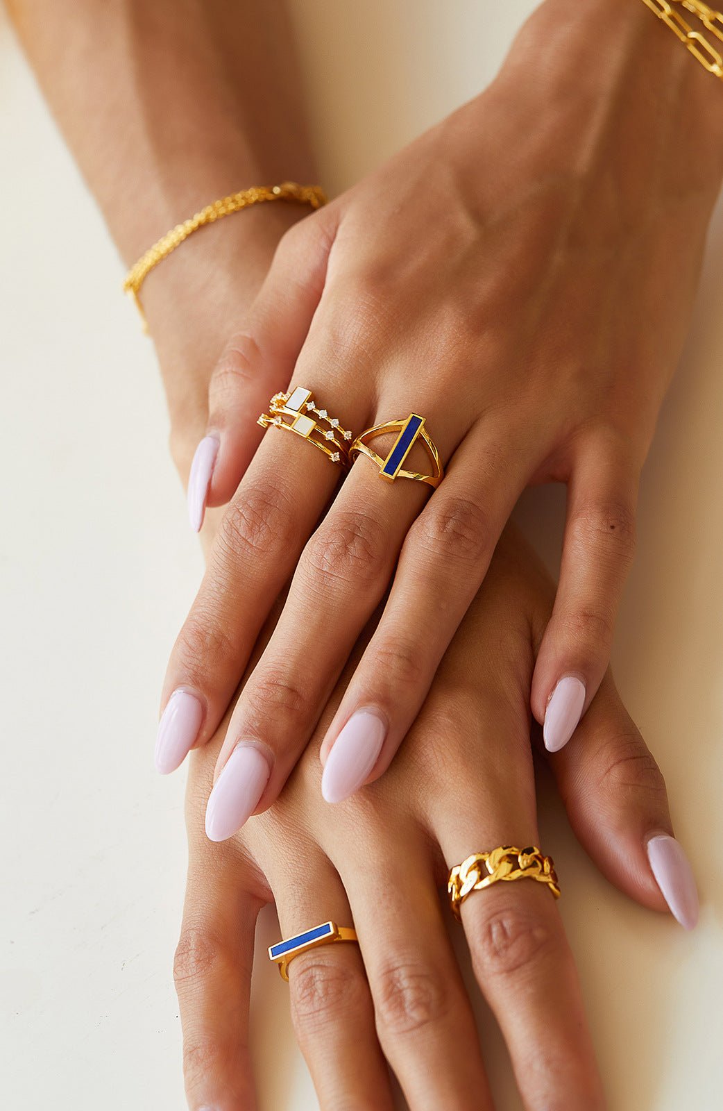 S925Silver Natural Lapis Lazuli Ring Light Luxury Niche Design Sense Ladies Stacking Commuting Versatile Fashion Ring