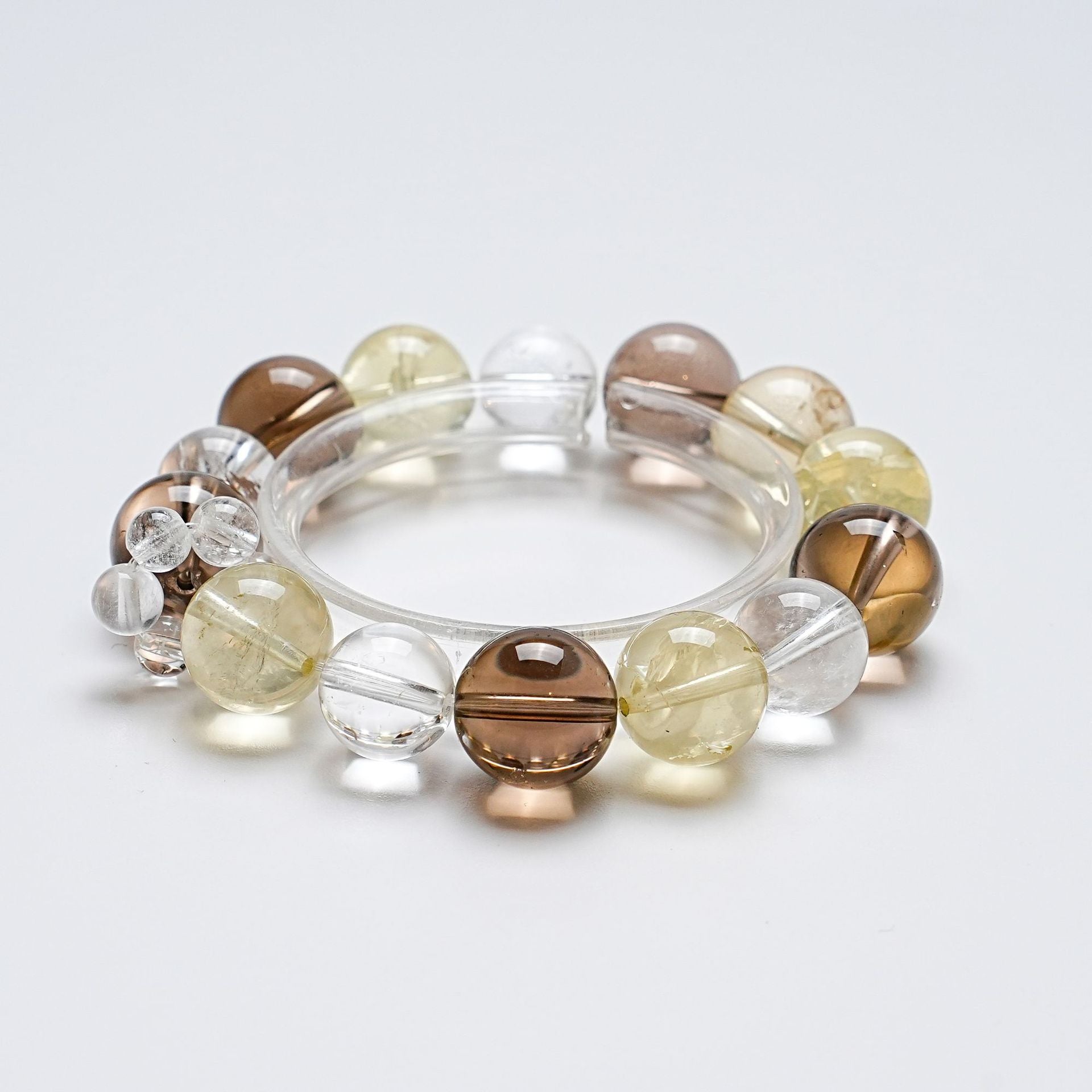 Natural Tea Crystal White Crystal Bracelet for Women Single Loop Versatile Lemon Crystal Bracelet