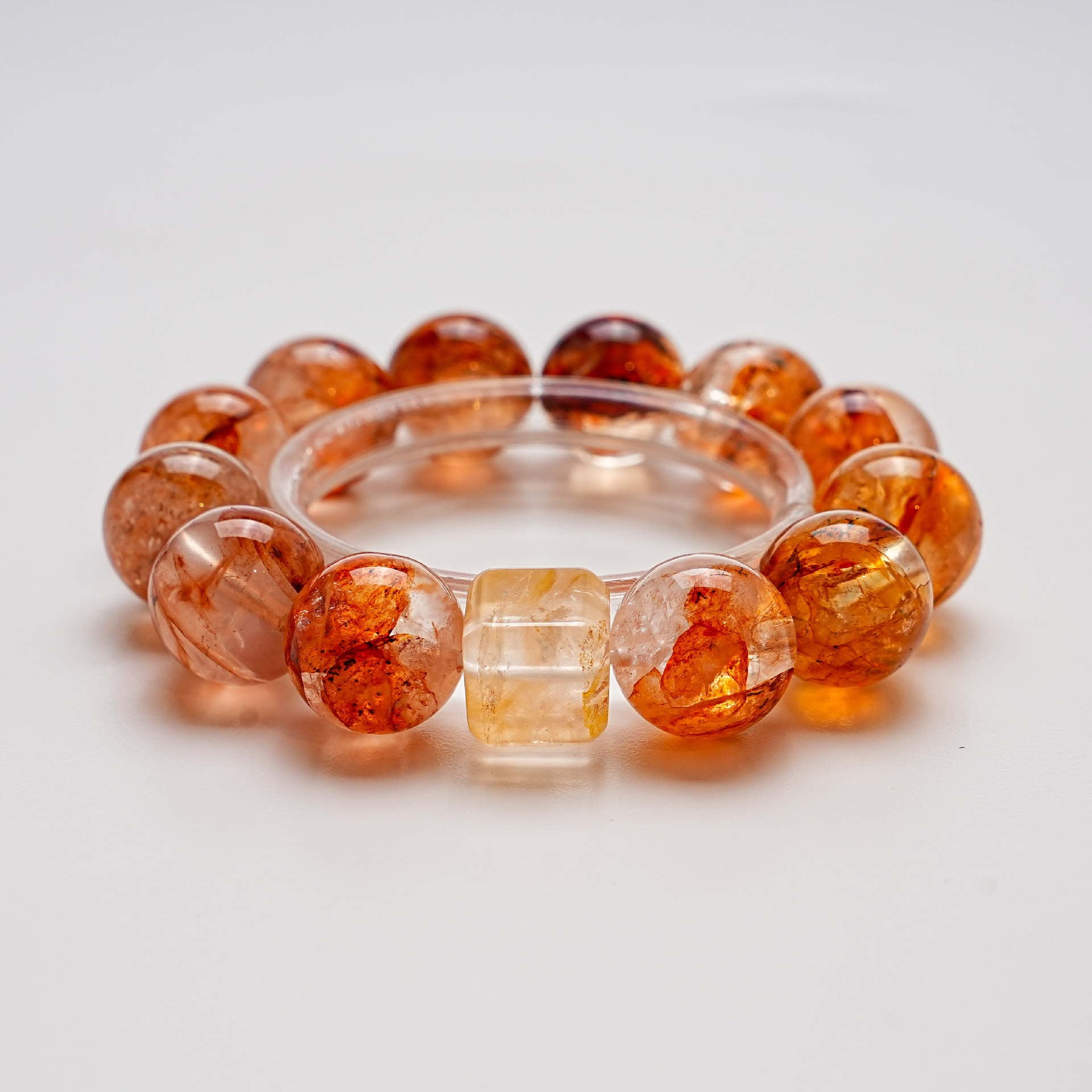 Natural Red Gum Flower Crystal Bracelet for Women Versatile High-End Red Gum Flower Bracelet