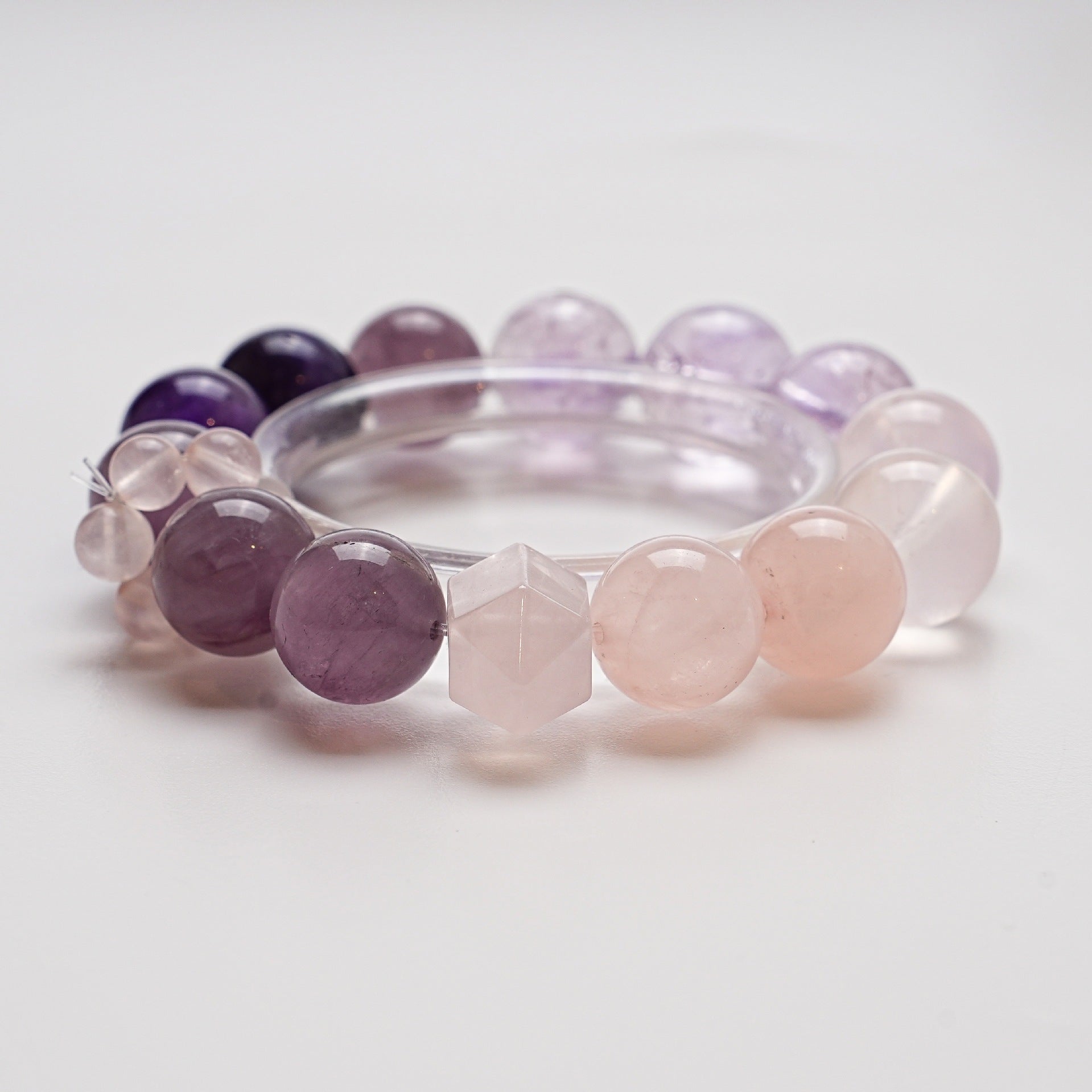 Lavender Amethyst & Ice Orange Quartz Bracelet — Soft Energy and Harmony