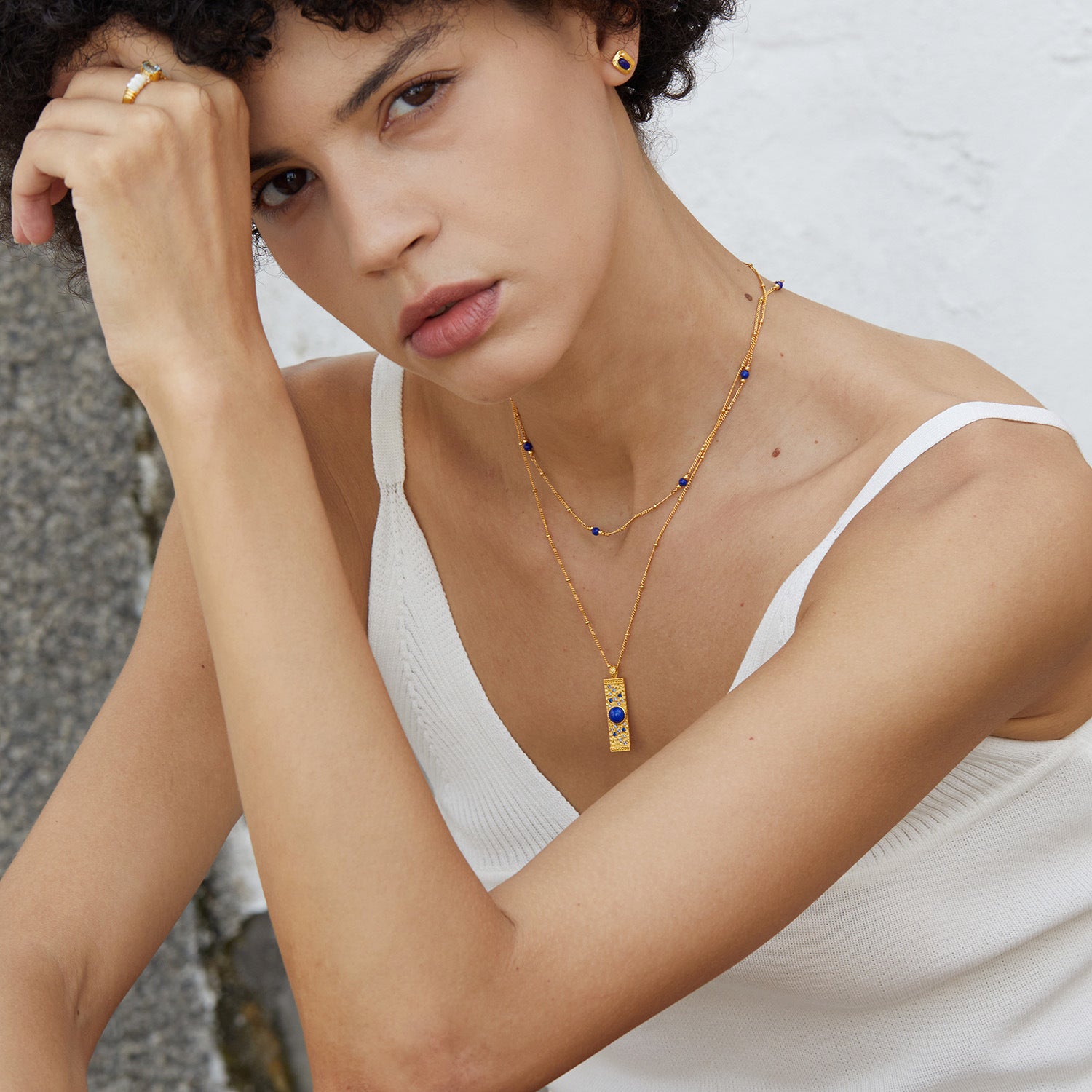 Whole Body S925Silver Natural Lapis Lazuli Necklace Niche Design Ancient Craftsmanship Vintage Pendant