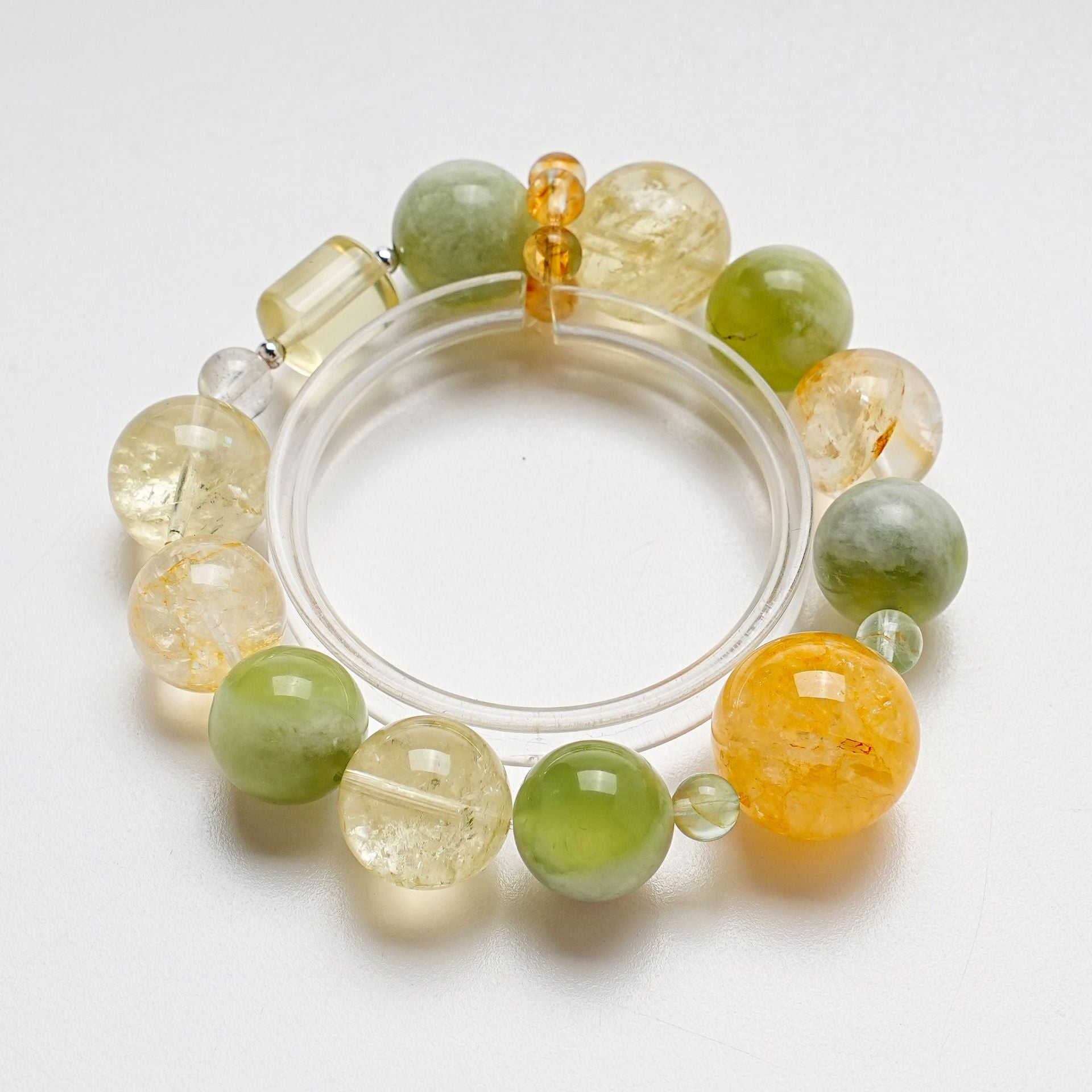 Natural Yellow Tower Crystal Bracelet for Women Yellow Gum Flower Green Milk Cap Green Fluorite White Water Lemon Crystal Bracelet