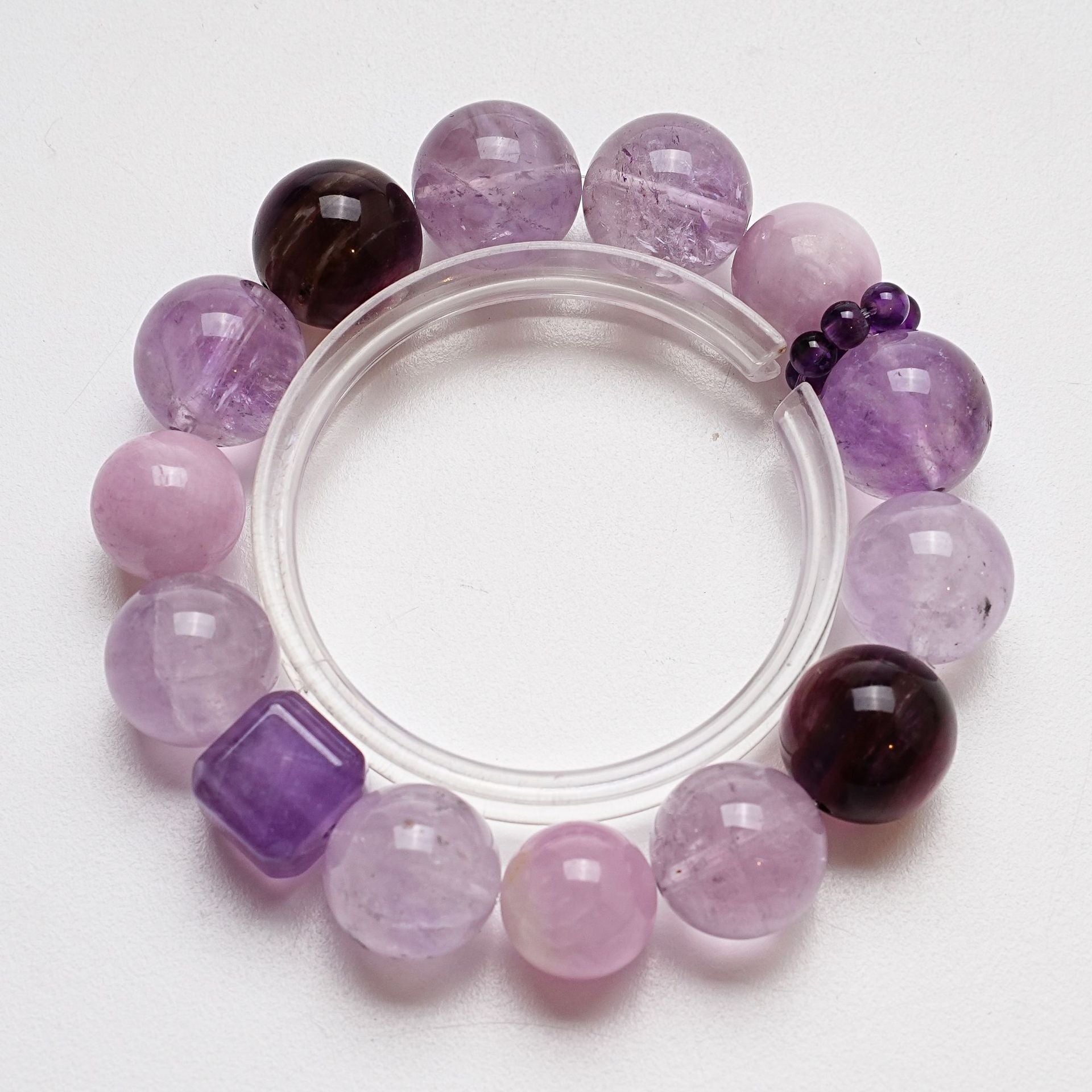 Natural Lavender Crystal Bracelet for Women Purple Lepidolite Amethyst Purple Lepidolite Bracelet