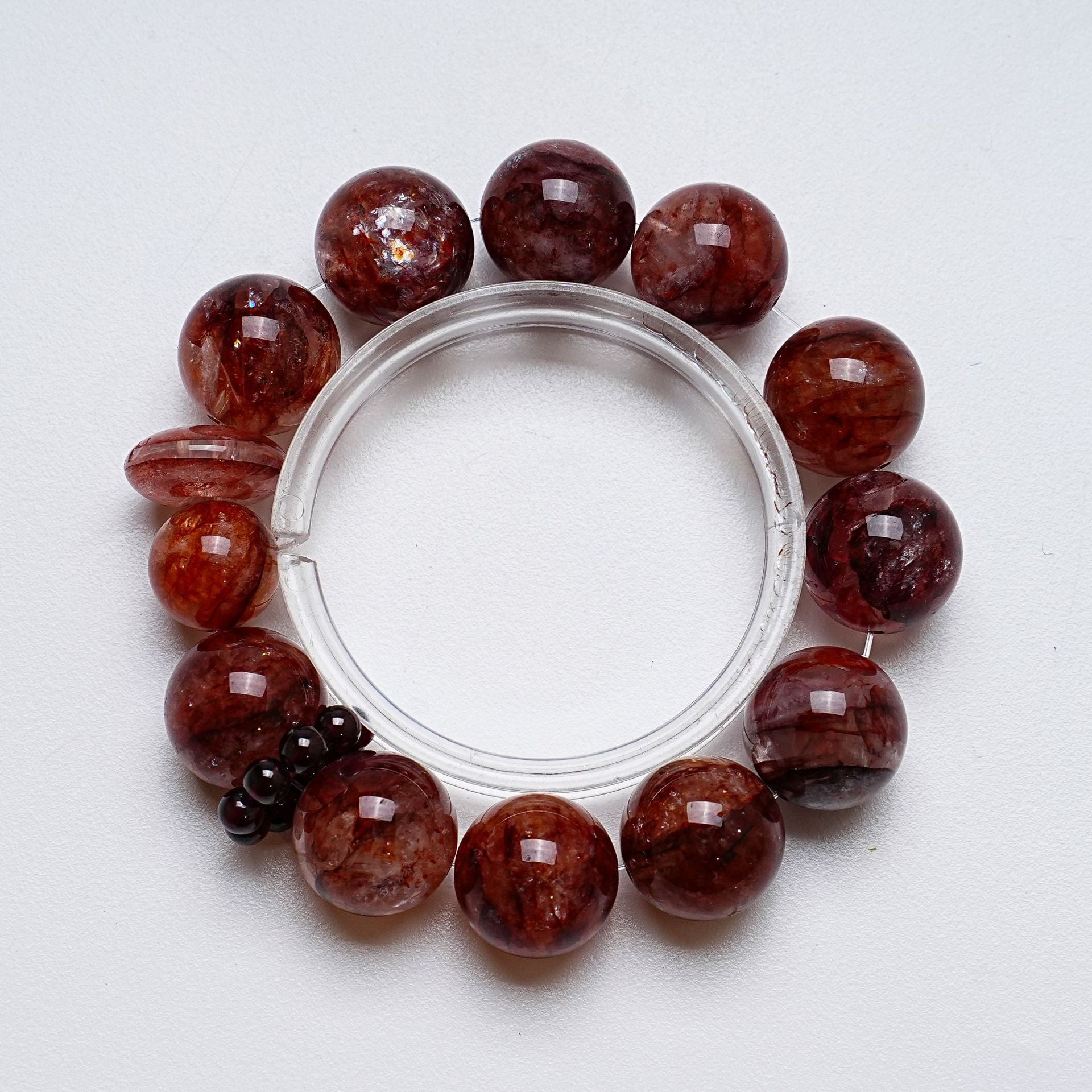 Natural Red Gum Flower Crystal Bracelet for Women Versatile Garnet Bracelet