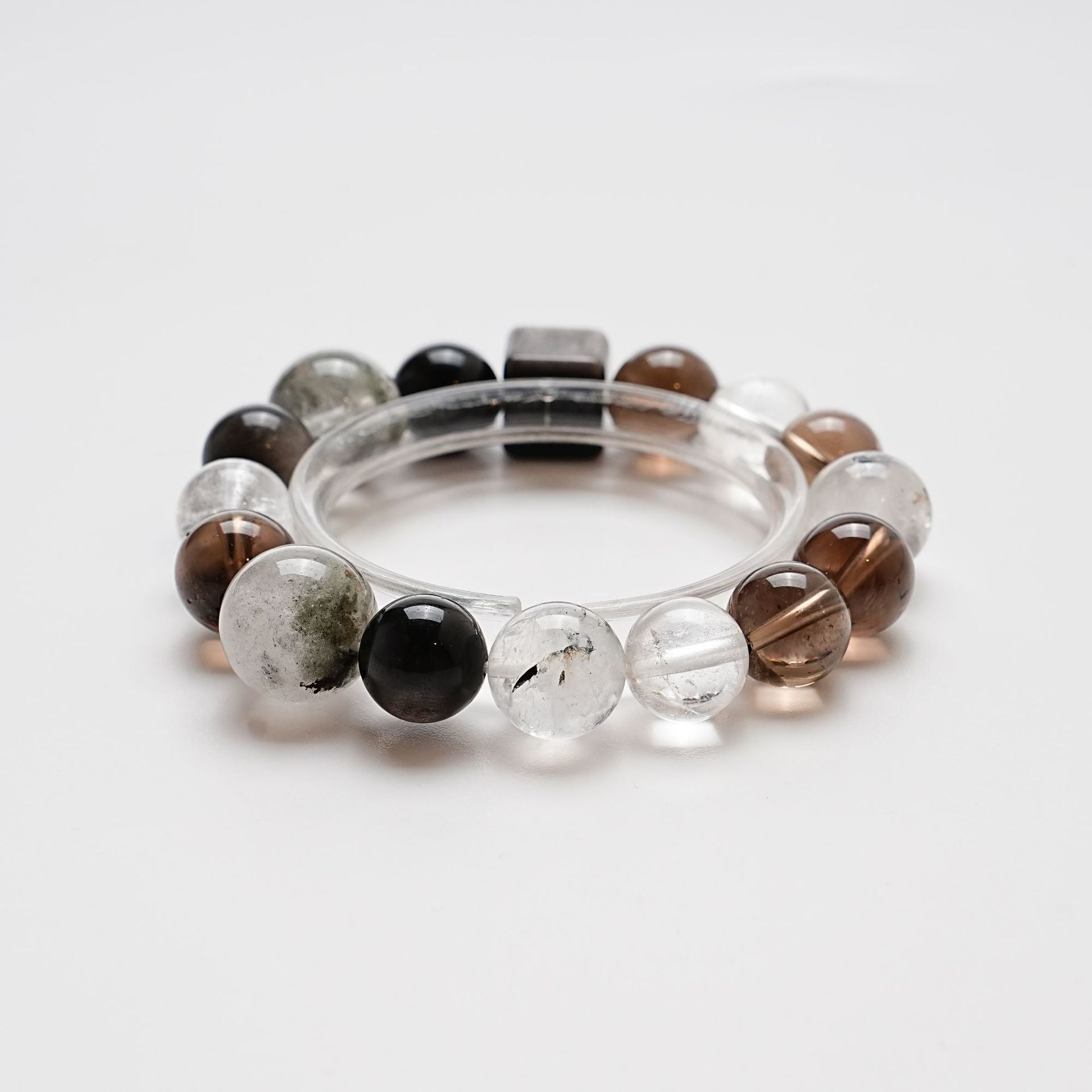 Natural Shining Diamond Bracelet for Women Versatile High-Grade White Crystal Silver Obsidian Bracelet