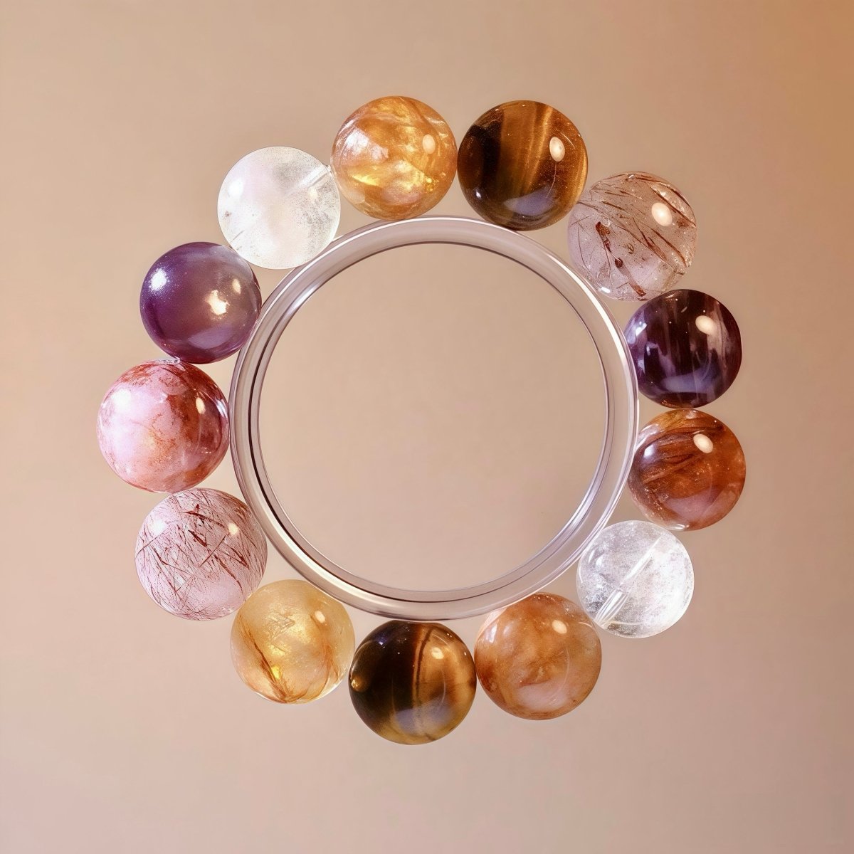 Tiger’s Eye and Citrine crystal bracelet for confidence and abundance, natural healing energy jewelry