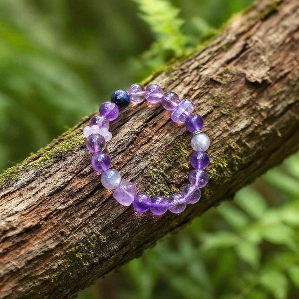 Amethyst and Moonstone bracelet for intuition and emotional healing