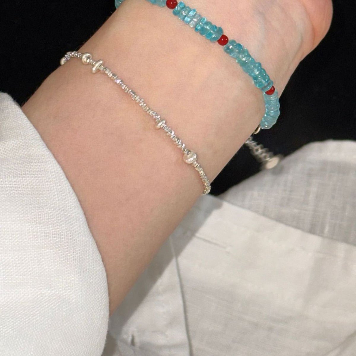 Luxurious Design Sense Full Body S925Thai Silver Fragment Bracelet for Women, Exquisite and High-End Feel, Simple and Versatile for Layering