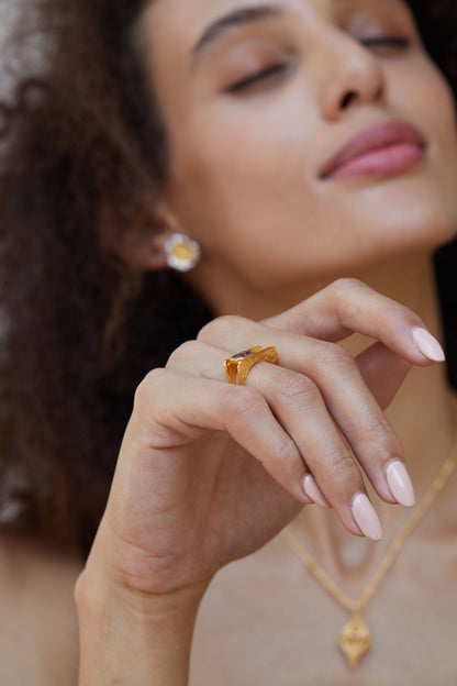 925Silver Natural Amethyst Ring Vintage Style Design Square Ring for Women Cross-Border European and American Ring Niche Silver Jewelry