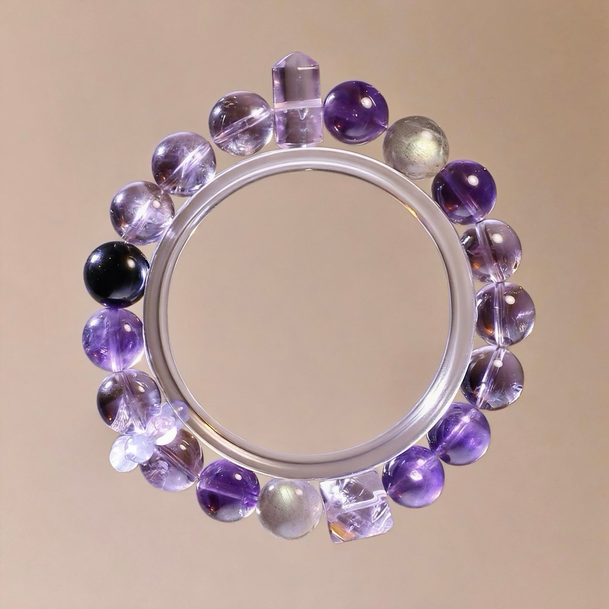 Amethyst and Moonstone bracelet for intuition and emotional healing