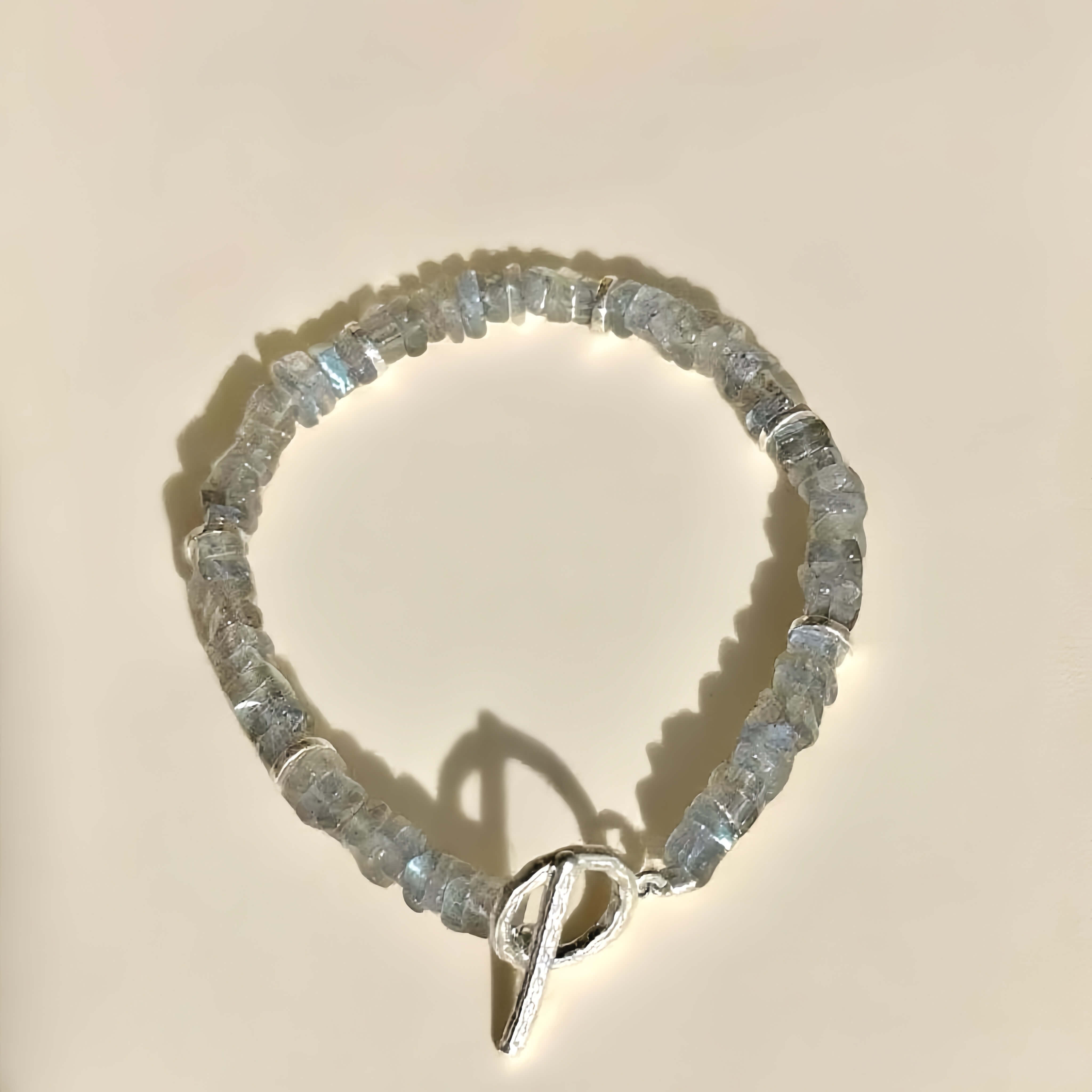 S925Sterling Silver OT Elegant Versatile Gray Moonlight Emerald Bracelet Retro Versatile Women's Jewelry